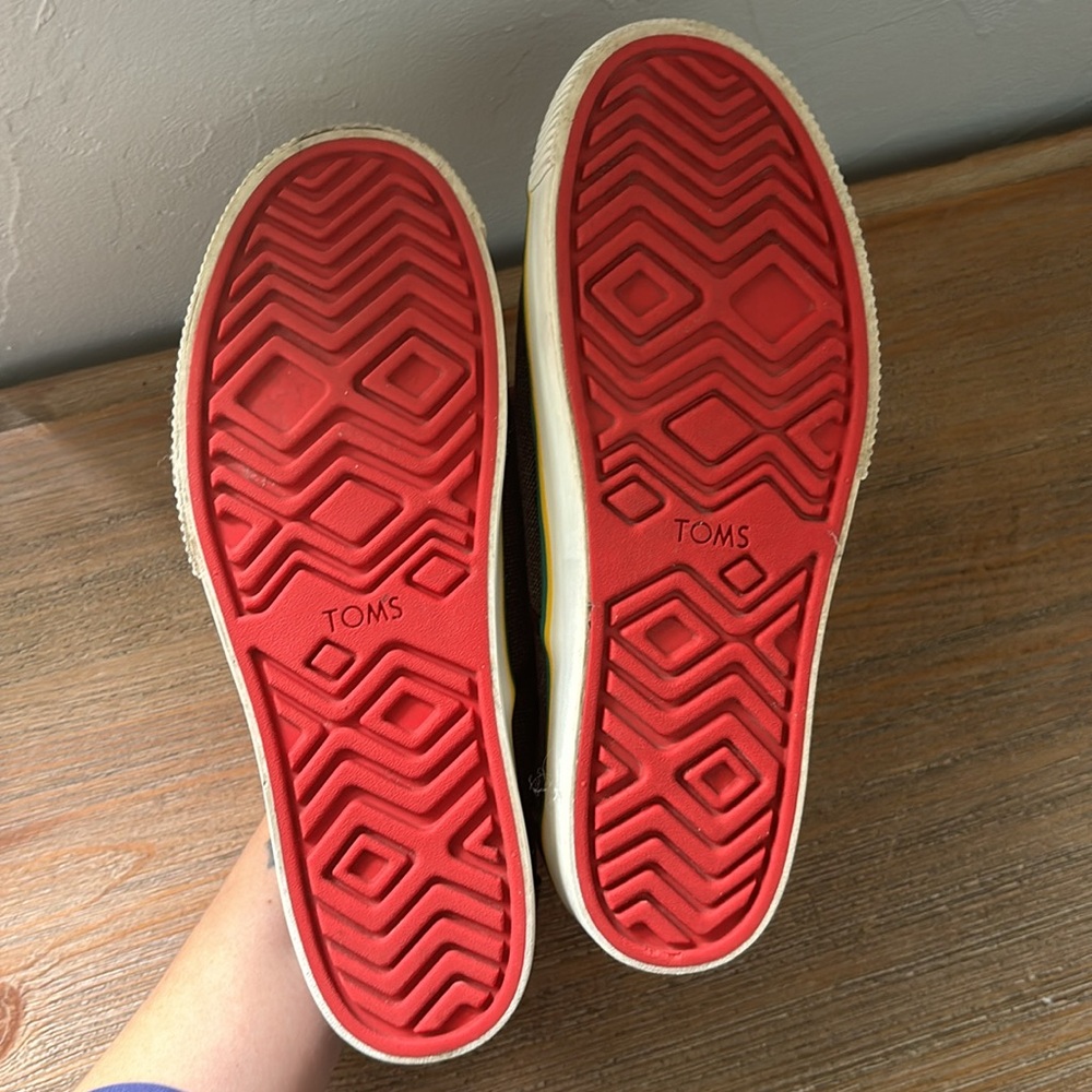 TOMS Cordones Boardwalk Black and Primary Color Platform Lace Tie Shoes Size 8.5 - Picture 14 of 17